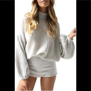 Simplee balloon sleeve sweater